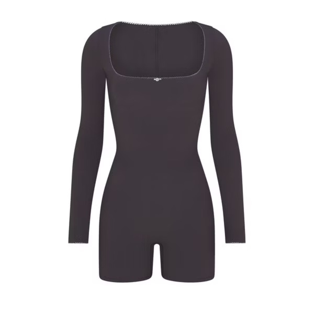 SKIMS Black Long Sleeve Bodysuit